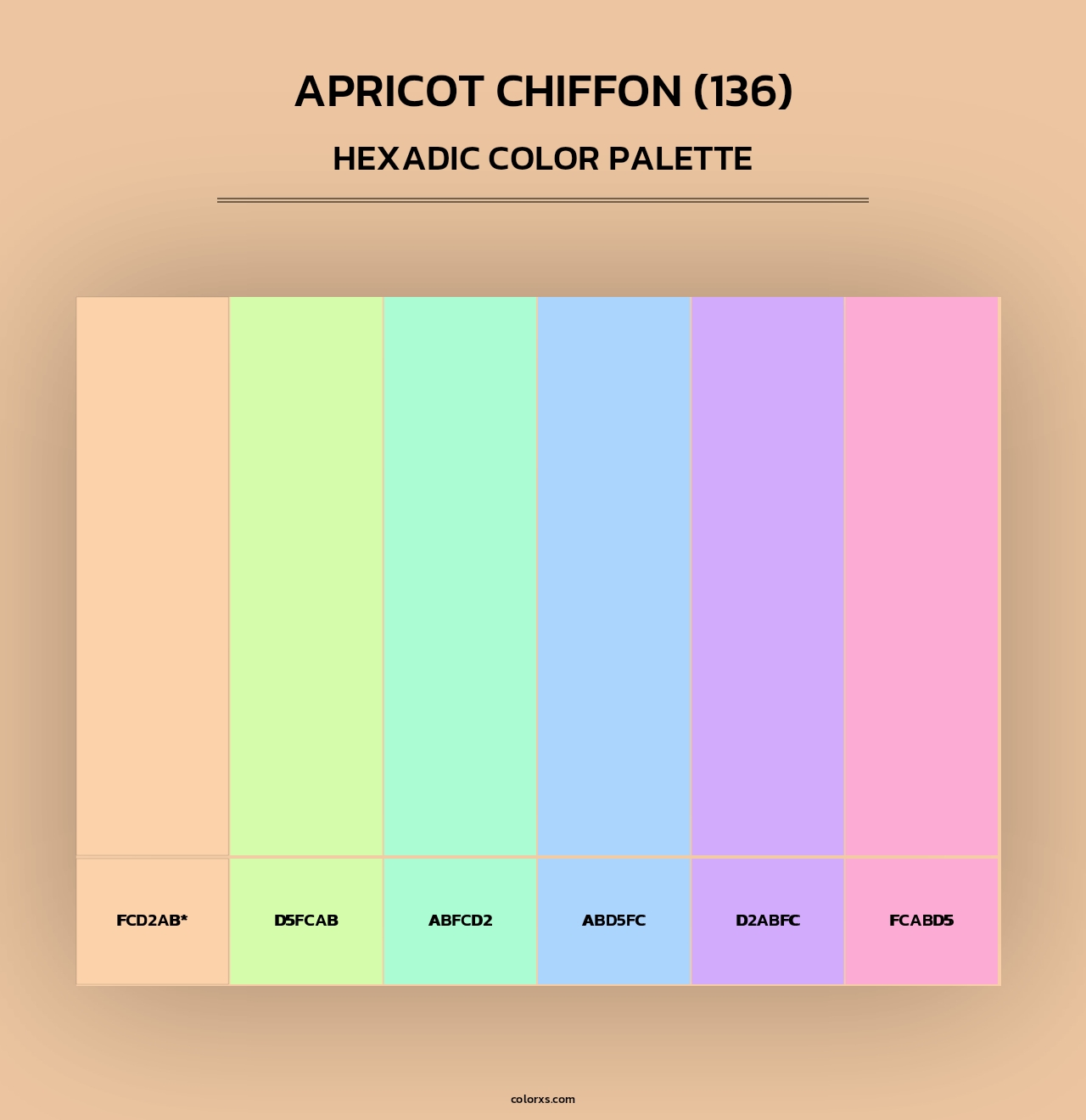 Apricot Chiffon (136) - Hexadic Color Palette