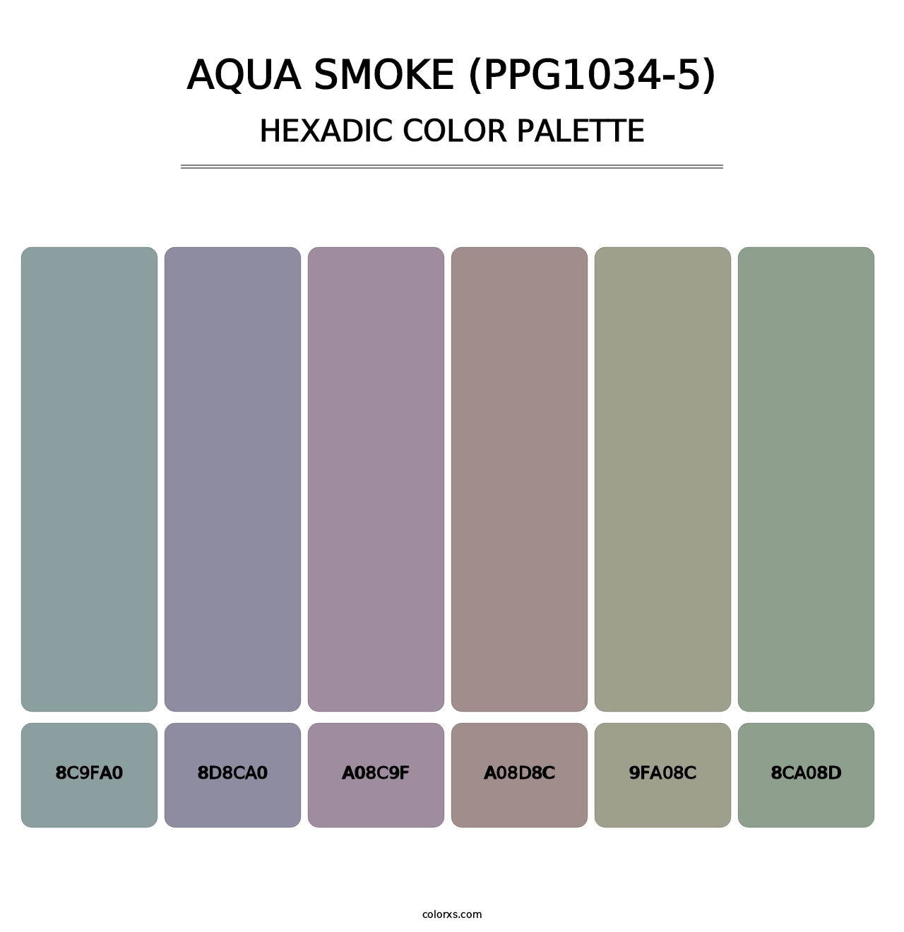 Aqua Smoke (PPG1034-5) - Hexadic Color Palette