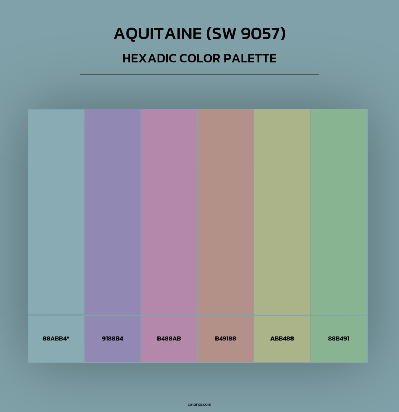 Aquitaine (SW 9057) - Hexadic Color Palette