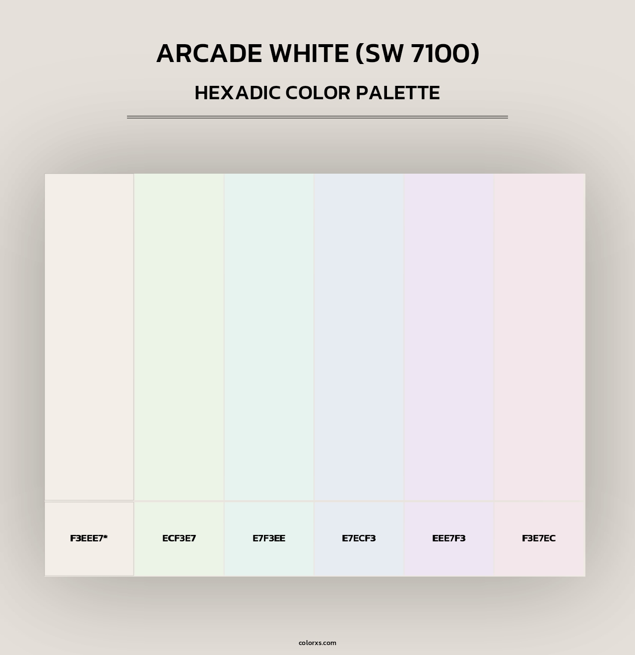 Arcade White (SW 7100) - Hexadic Color Palette