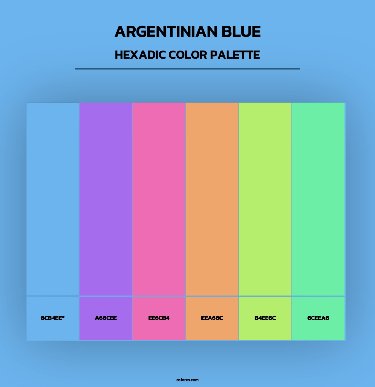 Argentinian Blue - Hexadic Color Palette