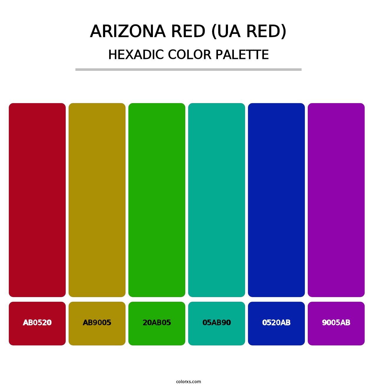Arizona Red (UA Red) - Hexadic Color Palette