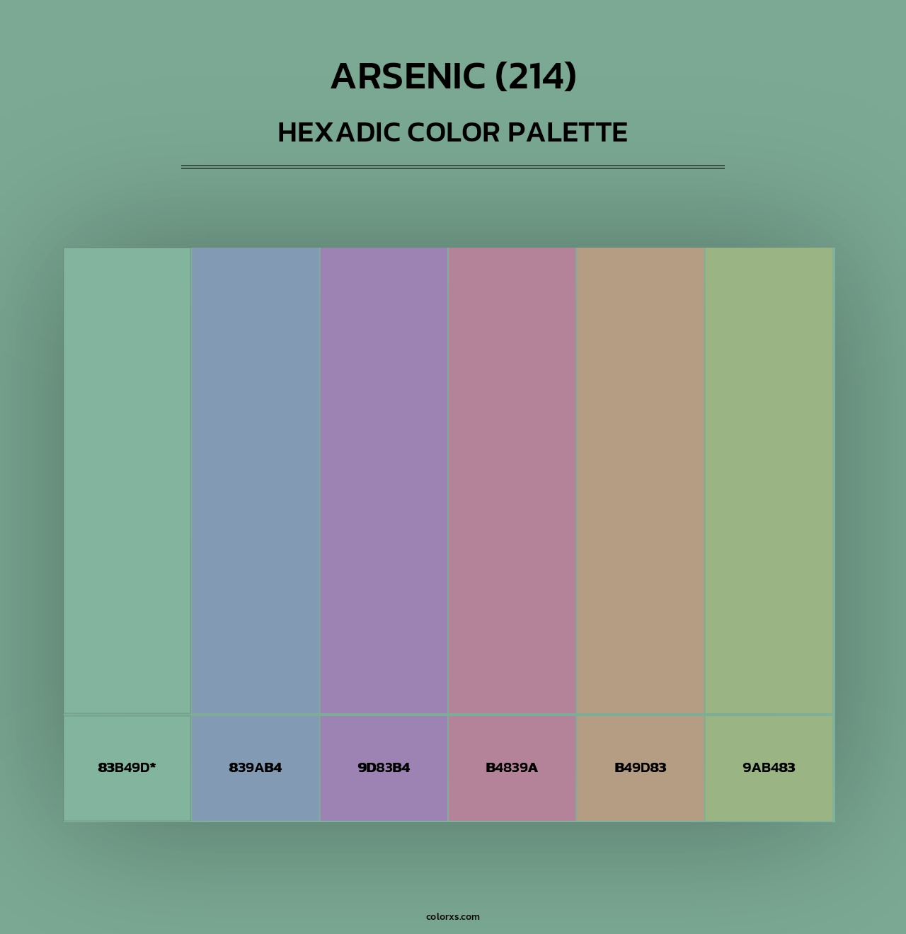 Arsenic (214) - Hexadic Color Palette