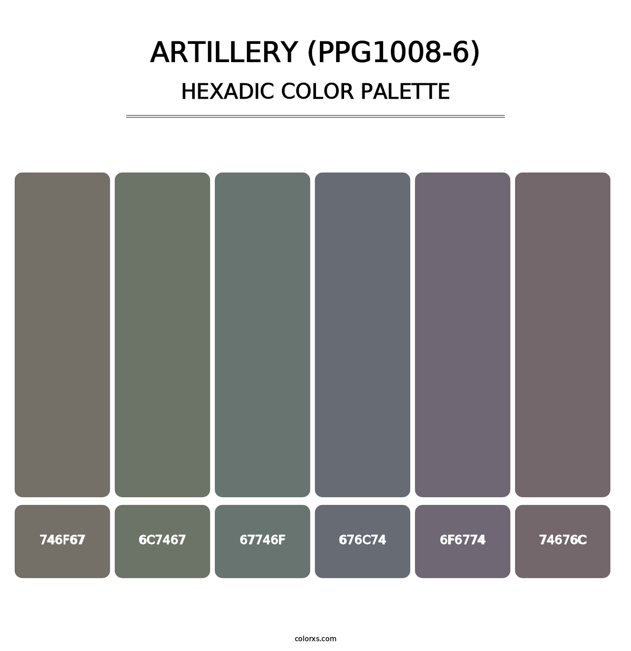 Artillery (PPG1008-6) - Hexadic Color Palette