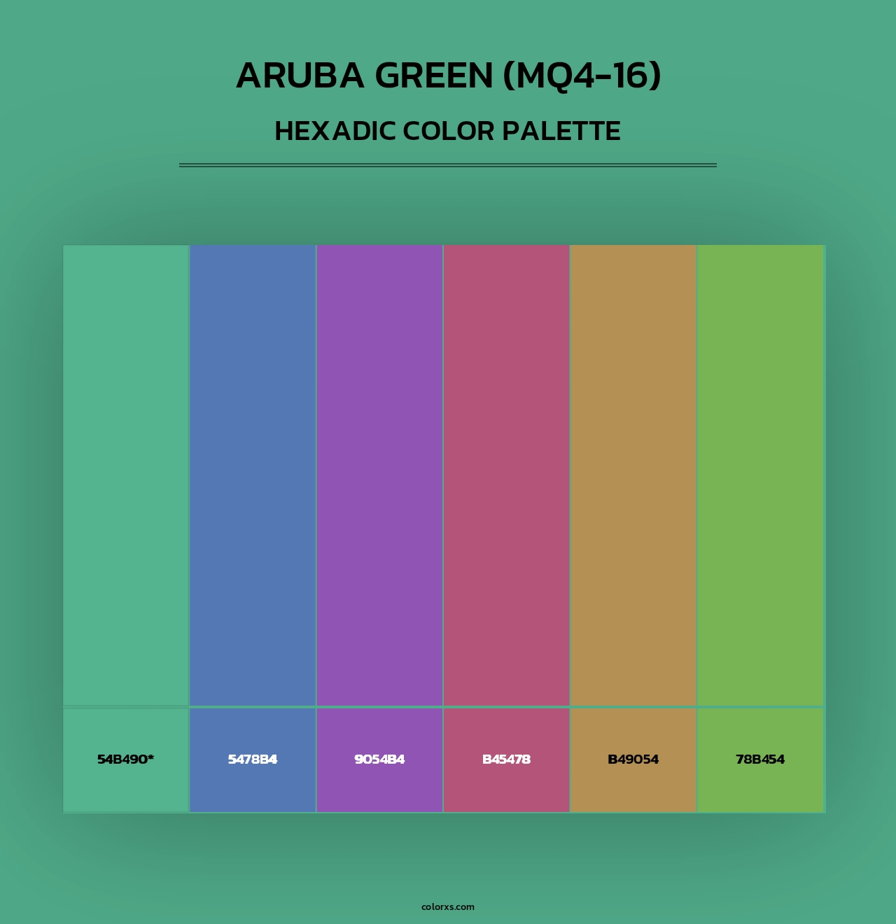 Aruba Green (MQ4-16) - Hexadic Color Palette