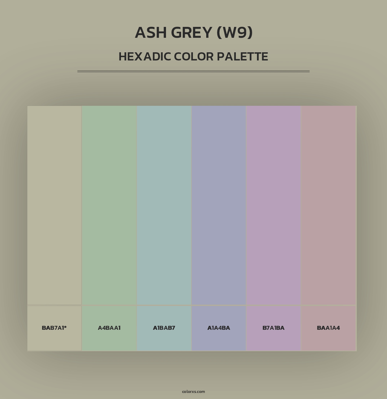 Ash Grey (W9) - Hexadic Color Palette