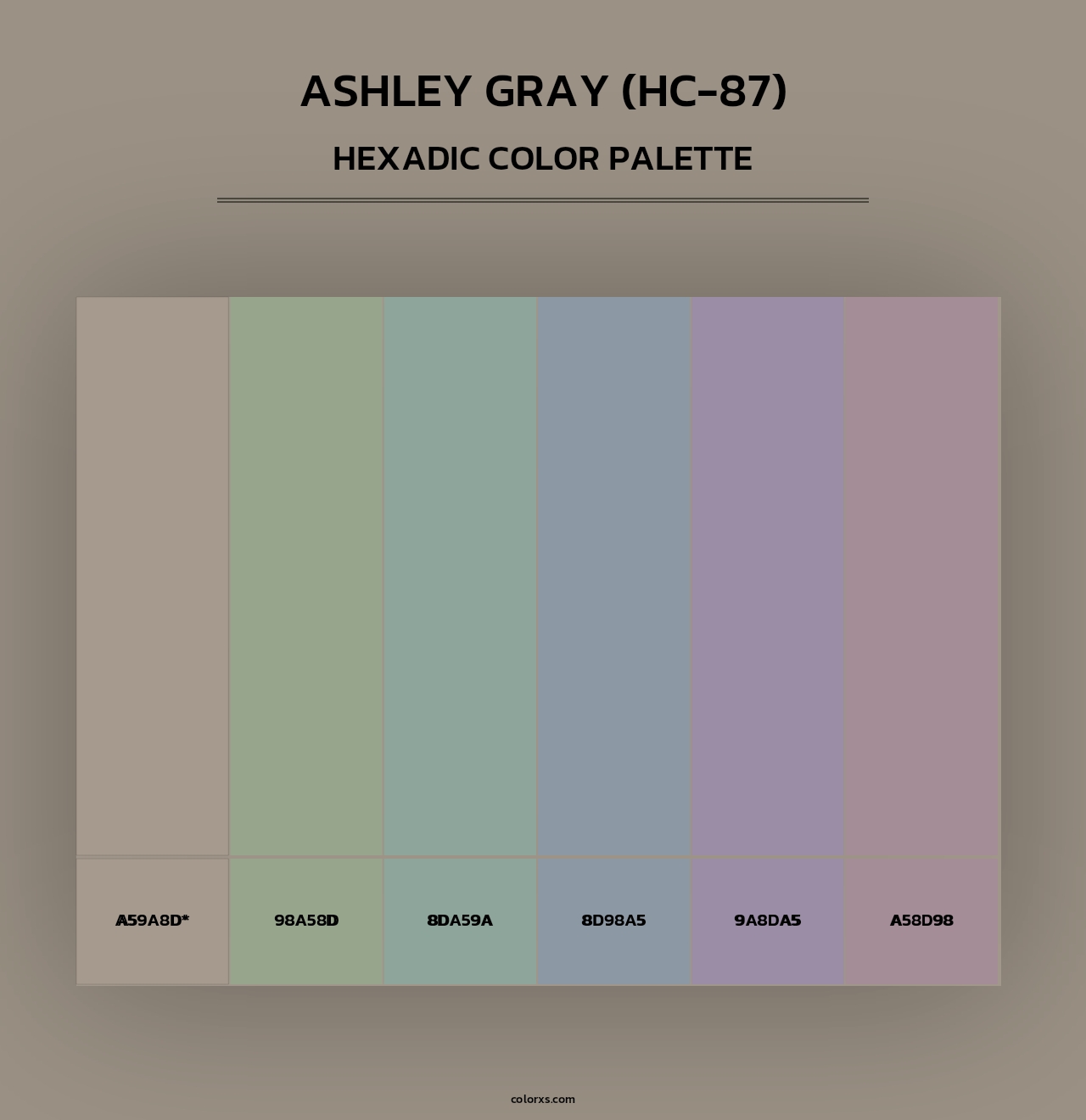 Ashley Gray (HC-87) - Hexadic Color Palette