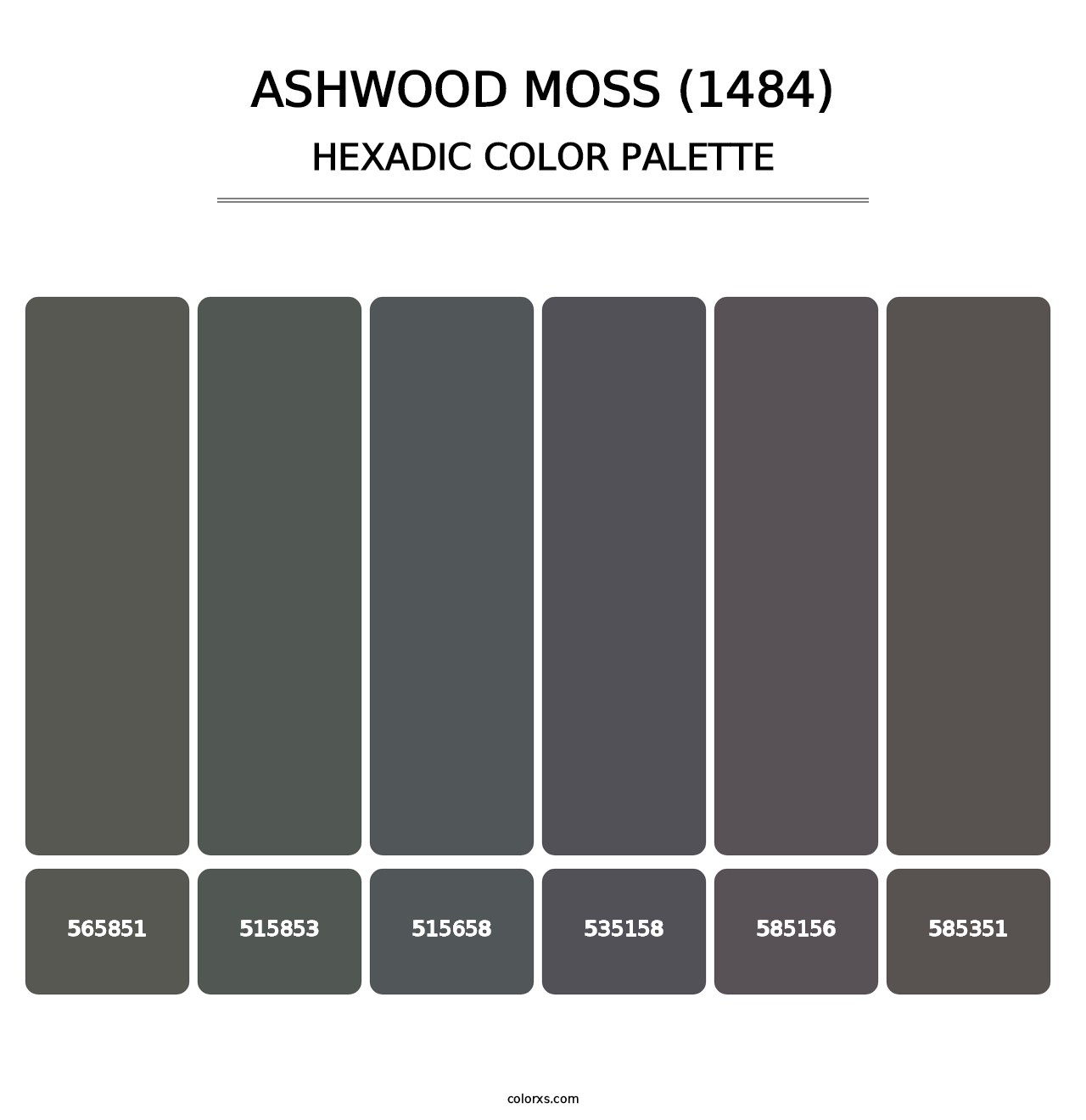 Ashwood Moss (1484) - Hexadic Color Palette