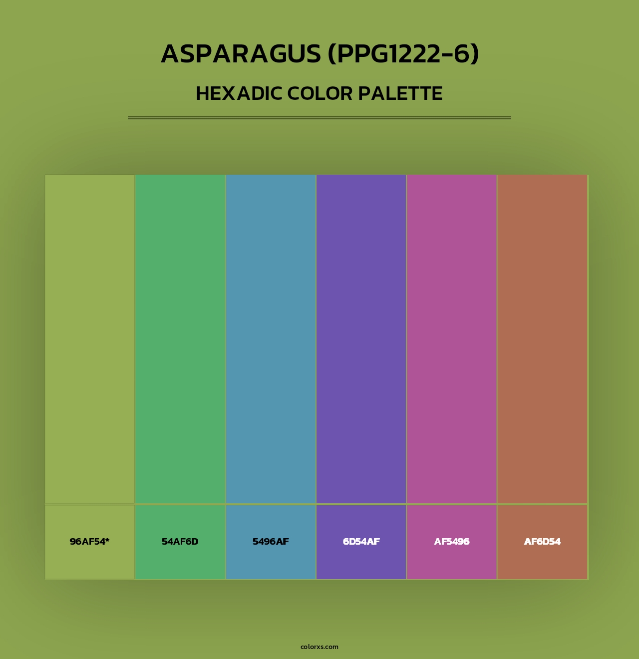 Asparagus (PPG1222-6) - Hexadic Color Palette