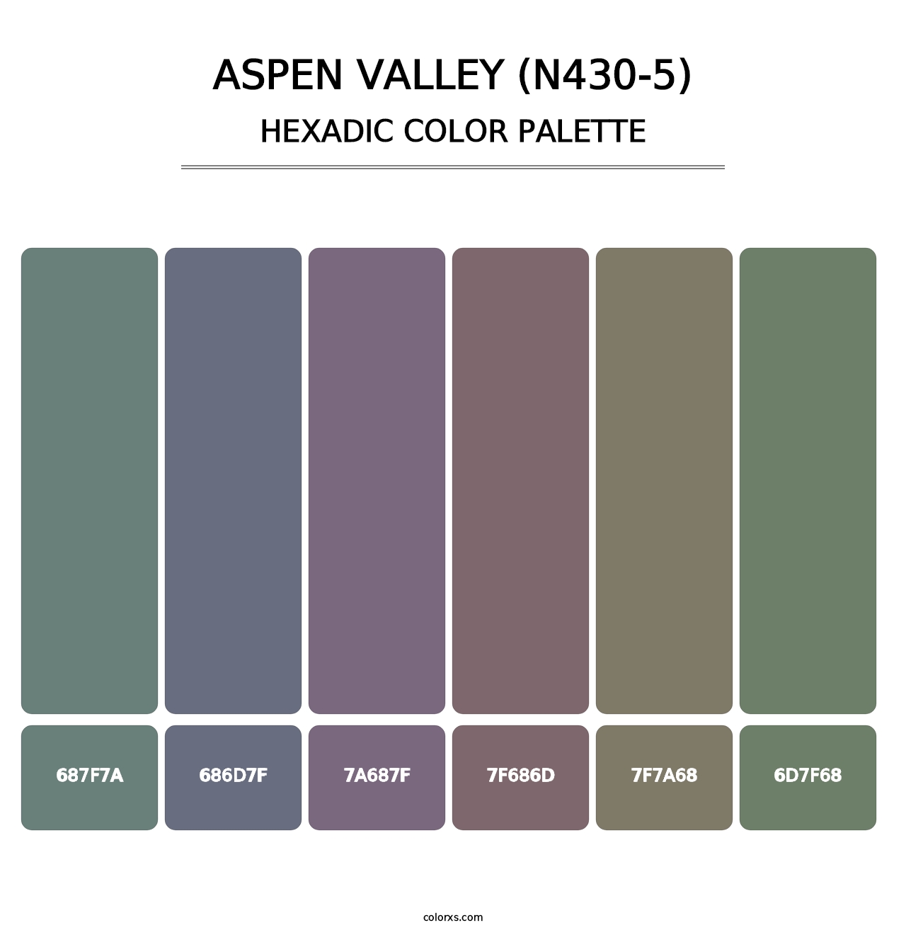 Aspen Valley (N430-5) - Hexadic Color Palette