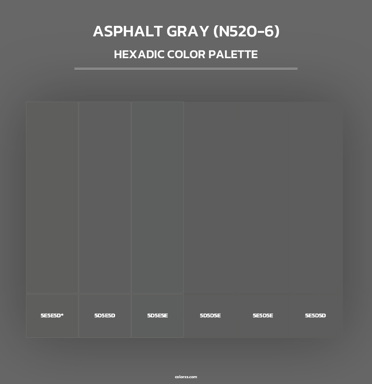 Asphalt Gray (N520-6) - Hexadic Color Palette