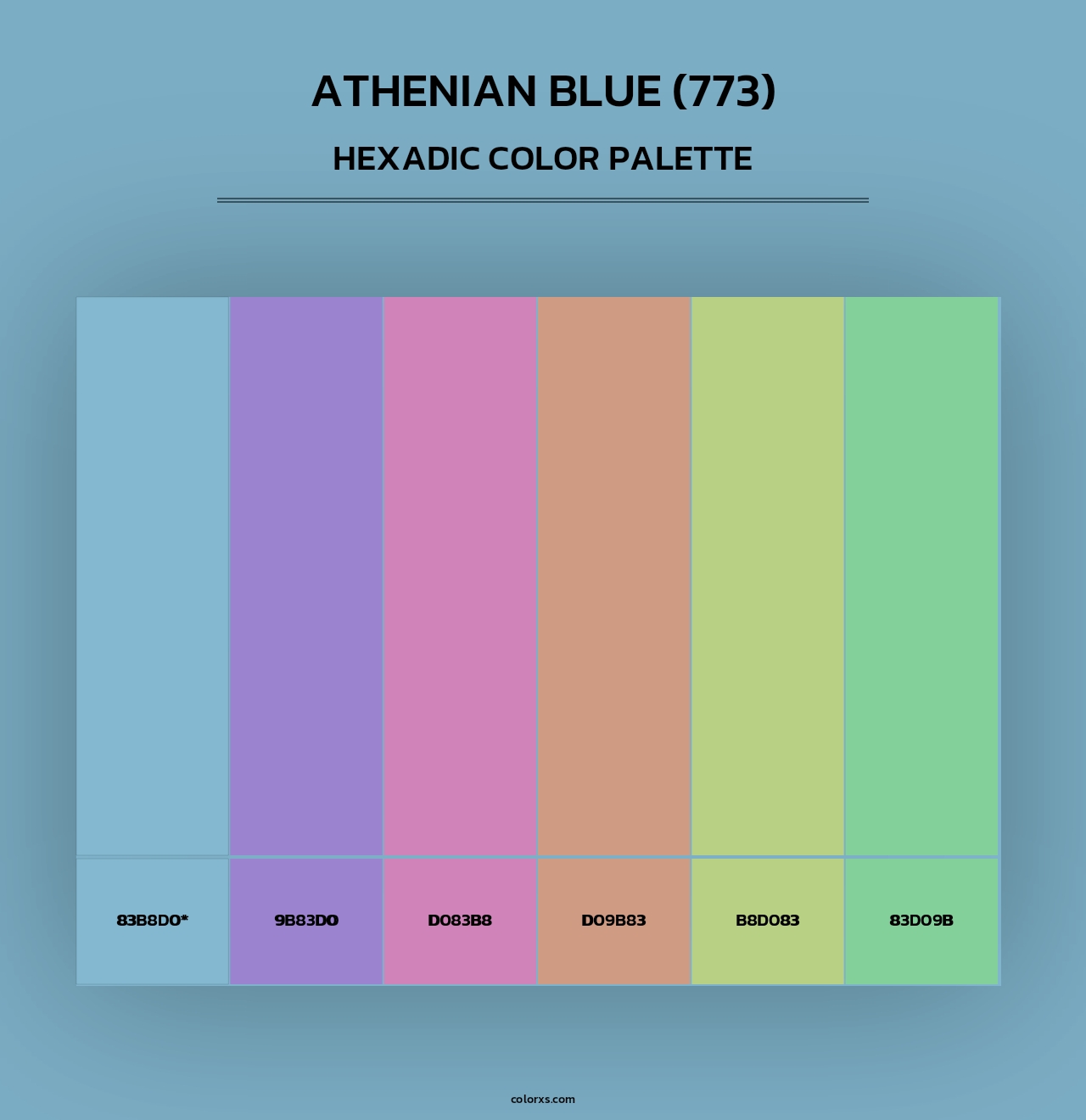 Athenian Blue (773) - Hexadic Color Palette