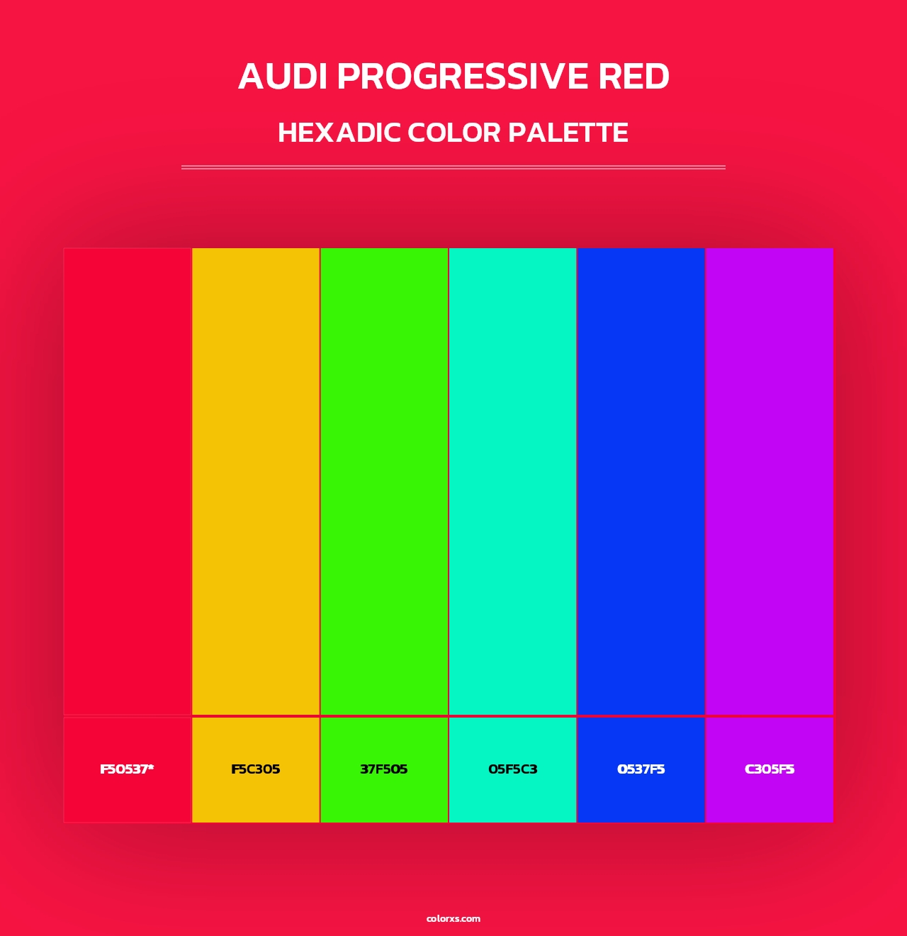 Audi Progressive Red - Hexadic Color Palette