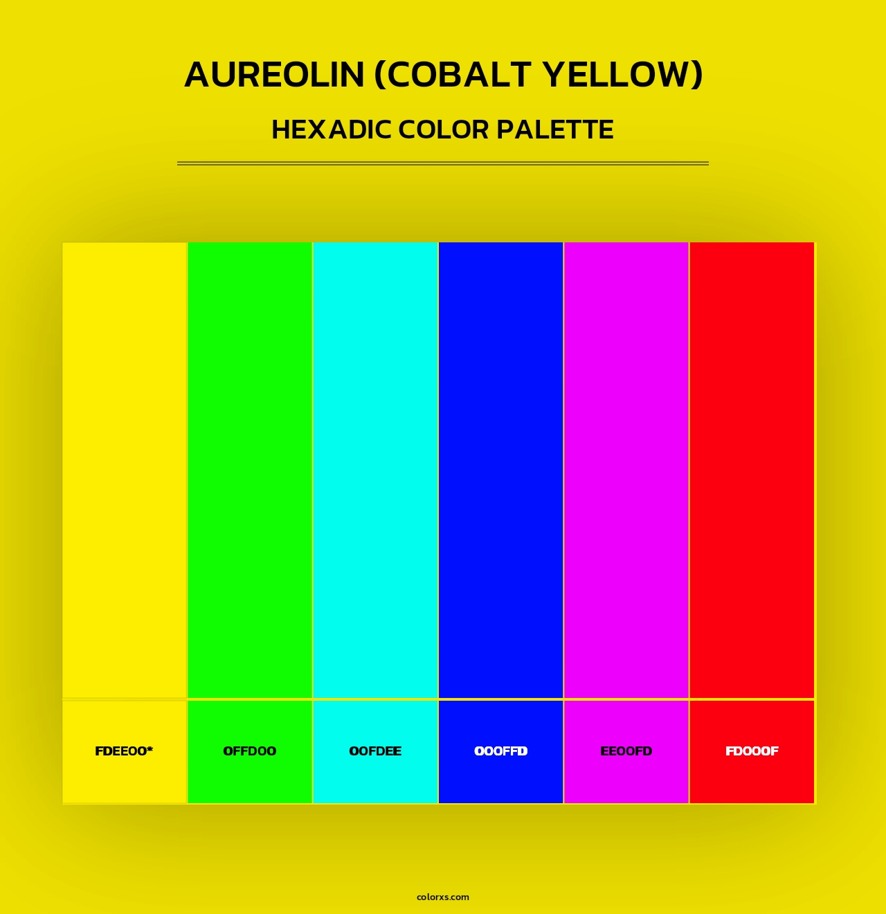 Aureolin (Cobalt Yellow) - Hexadic Color Palette