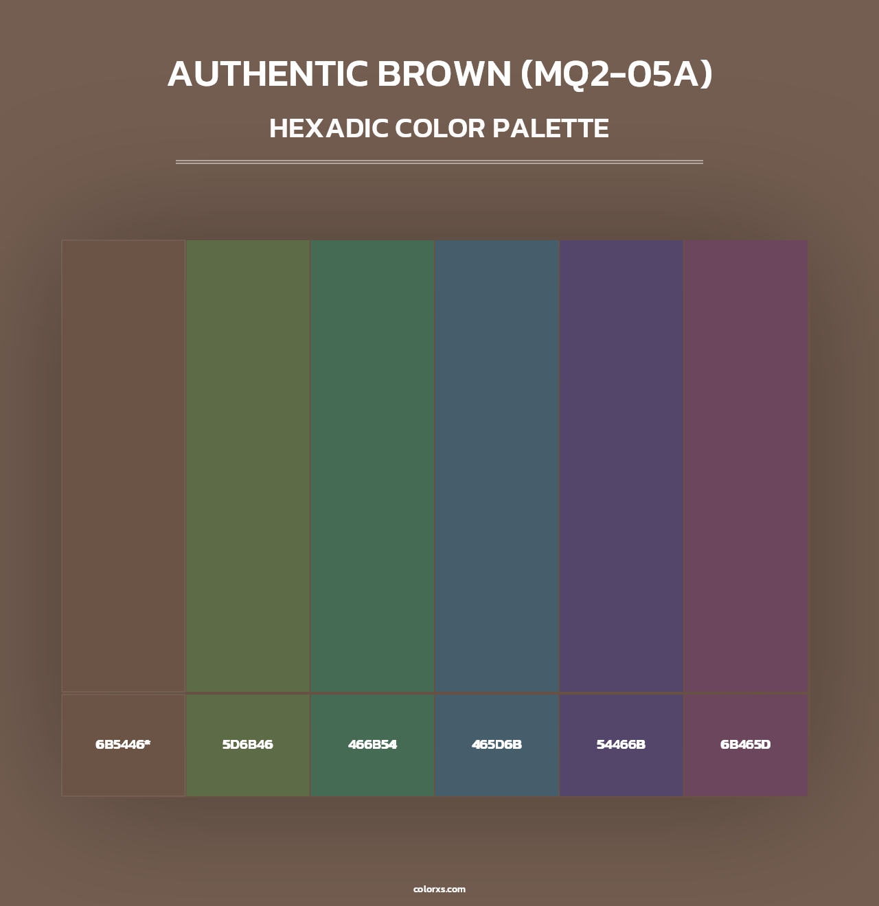 Authentic Brown (MQ2-05A) - Hexadic Color Palette
