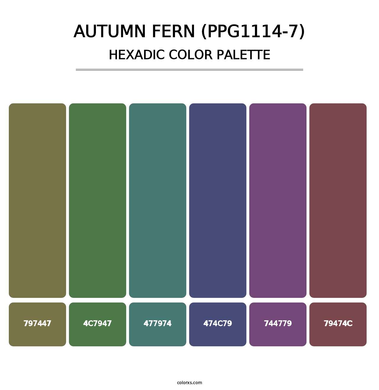 Autumn Fern (PPG1114-7) - Hexadic Color Palette