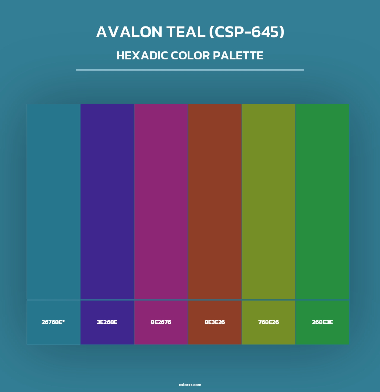Avalon Teal (CSP-645) - Hexadic Color Palette