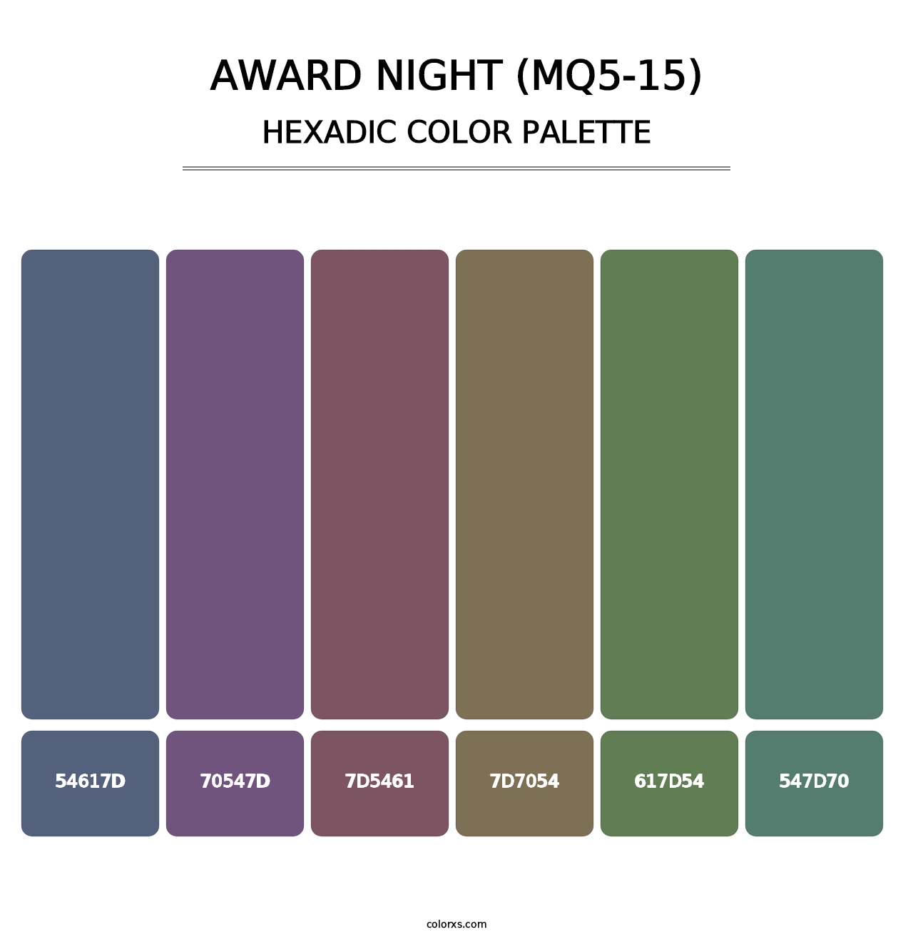 Award Night (MQ5-15) - Hexadic Color Palette