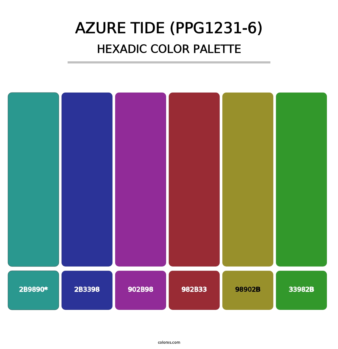 Azure Tide (PPG1231-6) - Hexadic Color Palette