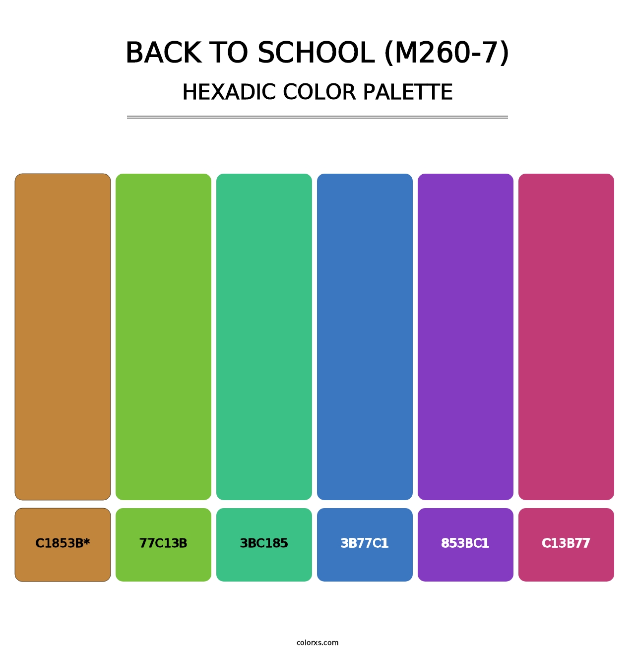 Back To School (M260-7) - Hexadic Color Palette