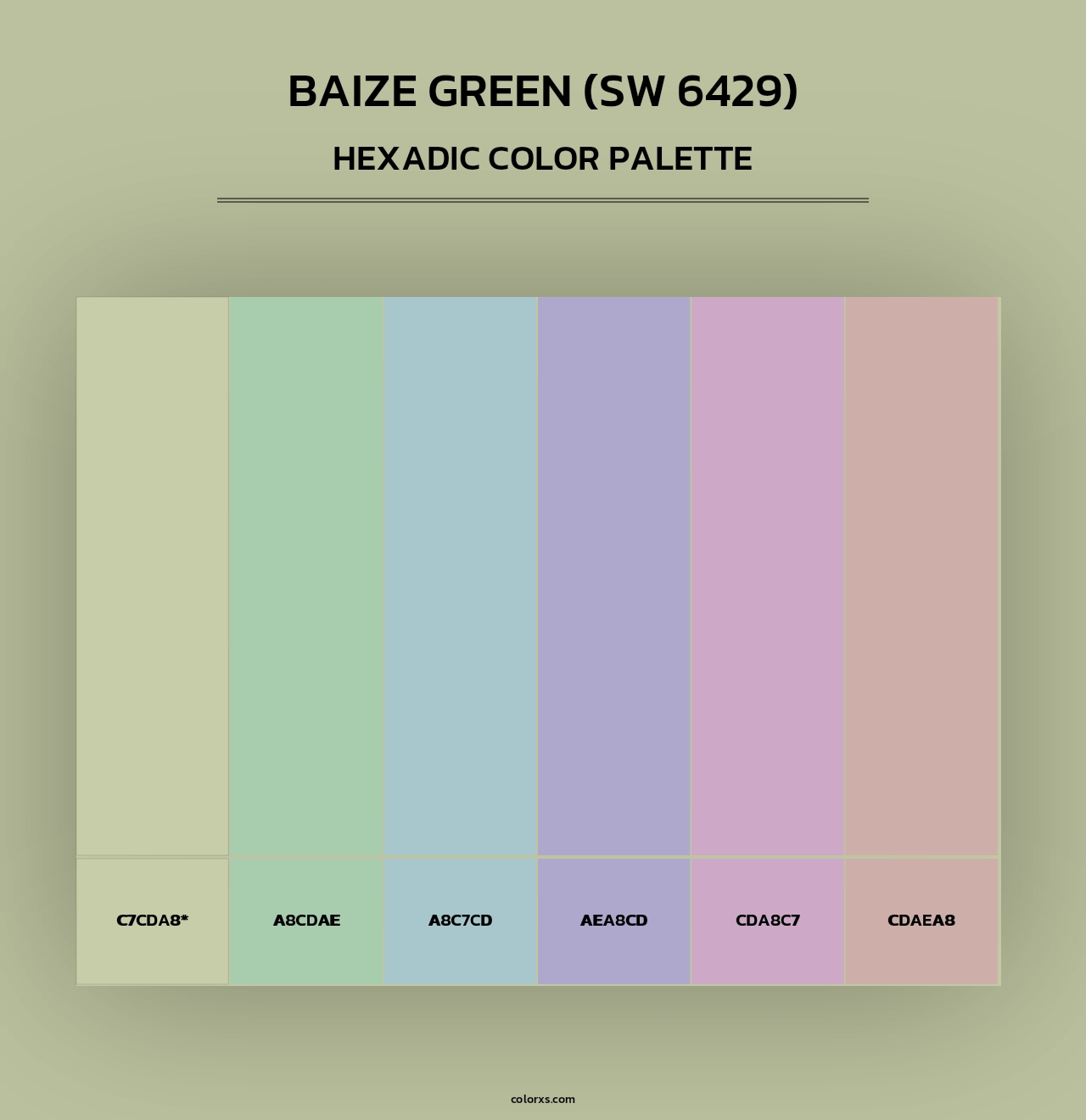 Baize Green (SW 6429) - Hexadic Color Palette