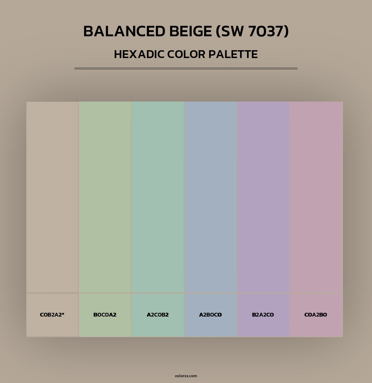 Balanced Beige (SW 7037) - Hexadic Color Palette