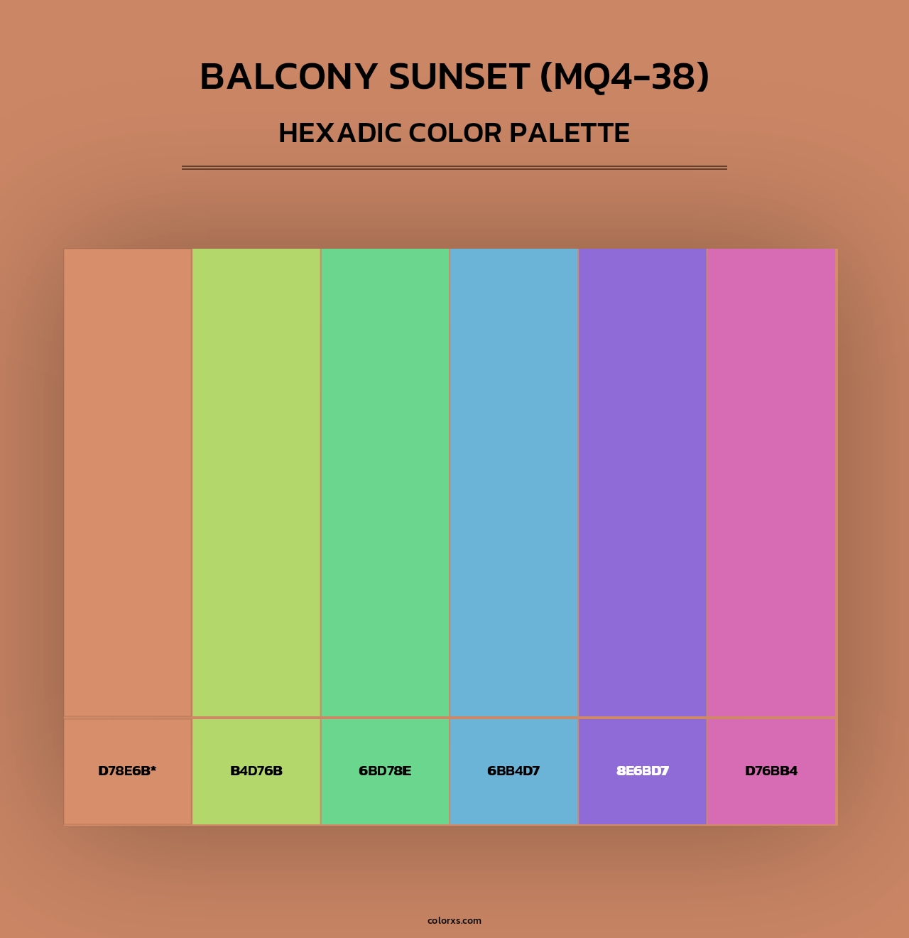 Balcony Sunset (MQ4-38) - Hexadic Color Palette