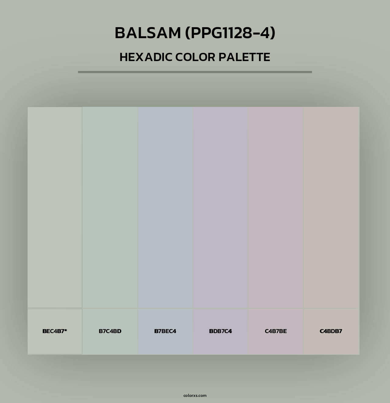 Balsam (PPG1128-4) - Hexadic Color Palette