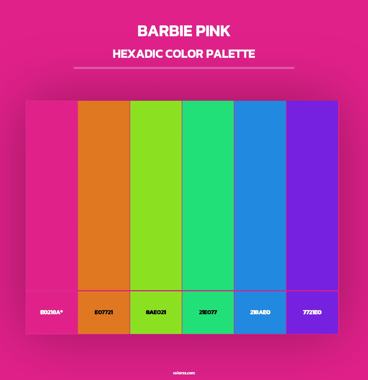 Barbie Pink - Hexadic Color Palette