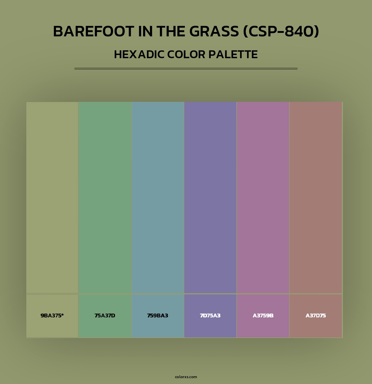 Barefoot in the Grass (CSP-840) - Hexadic Color Palette