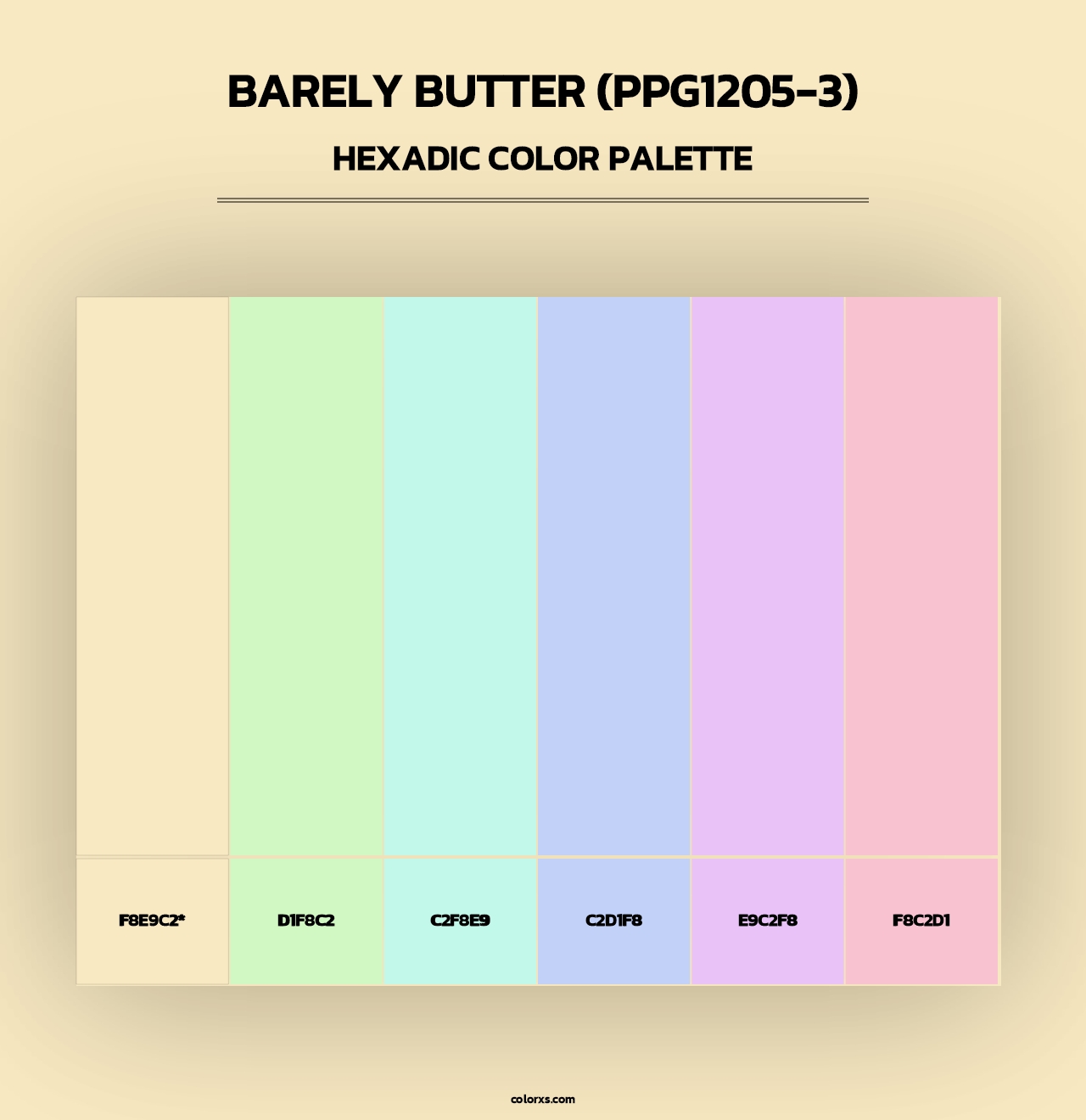 Barely Butter (PPG1205-3) - Hexadic Color Palette