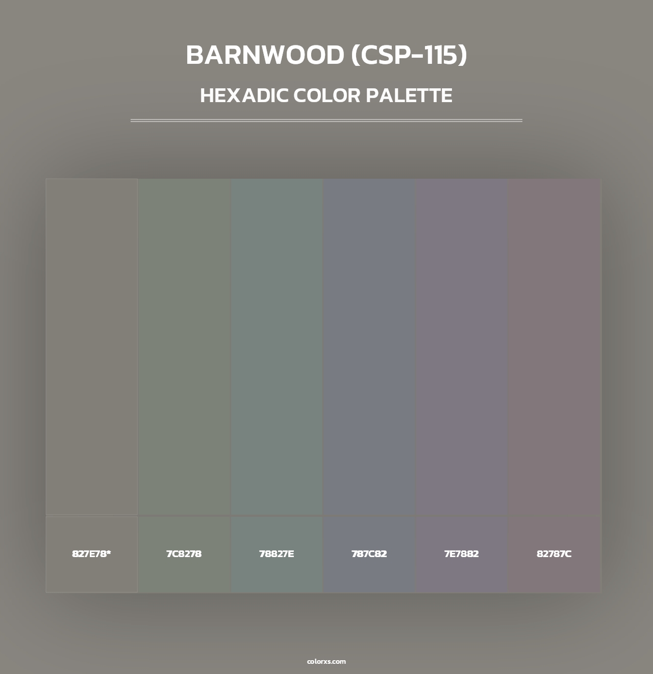 Barnwood (CSP-115) - Hexadic Color Palette
