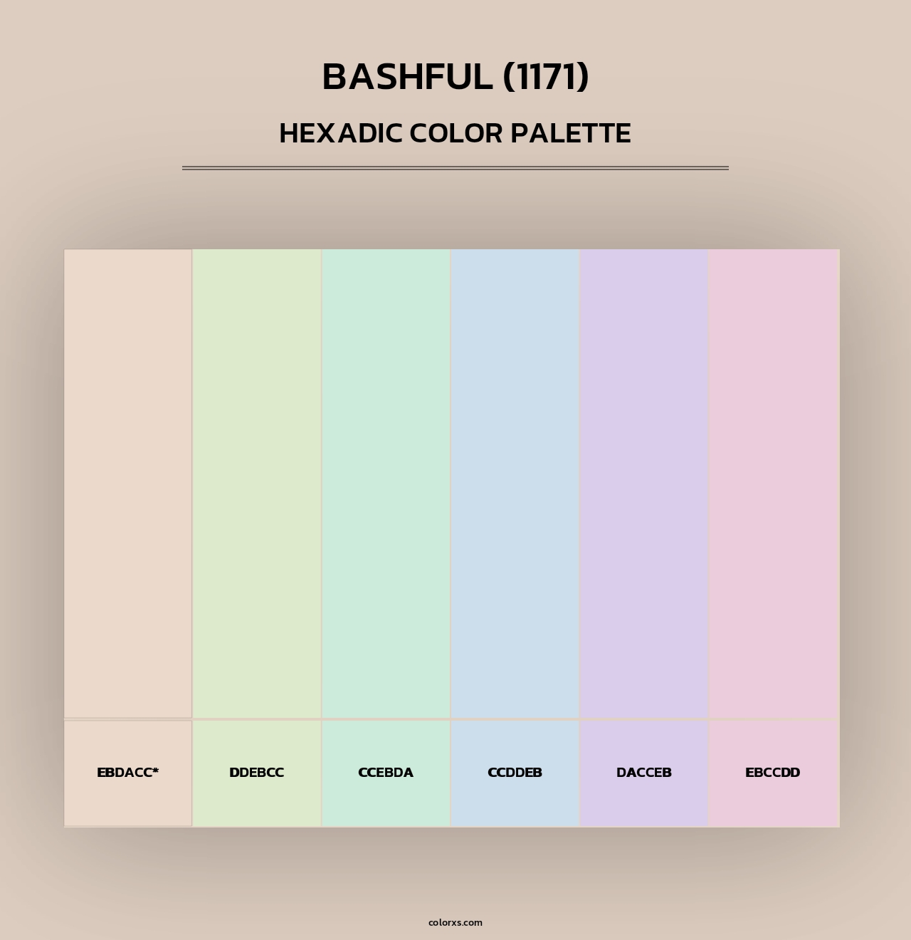 Bashful (1171) - Hexadic Color Palette