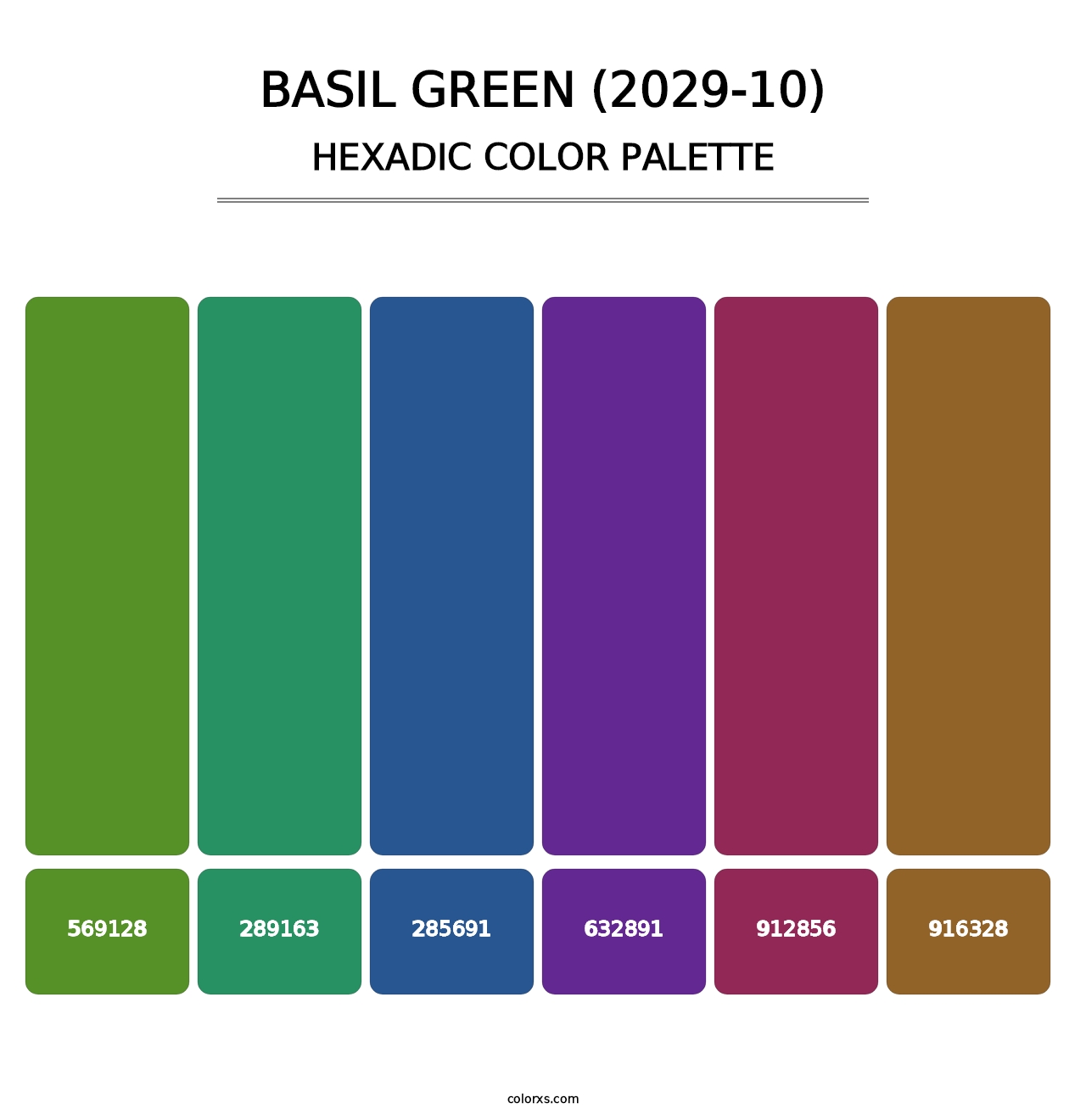 Basil Green (2029-10) - Hexadic Color Palette