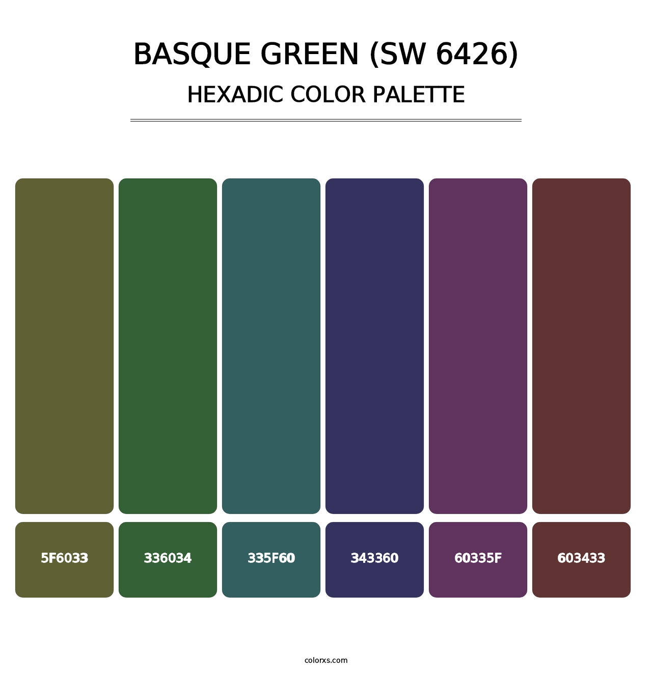 Basque Green (SW 6426) - Hexadic Color Palette