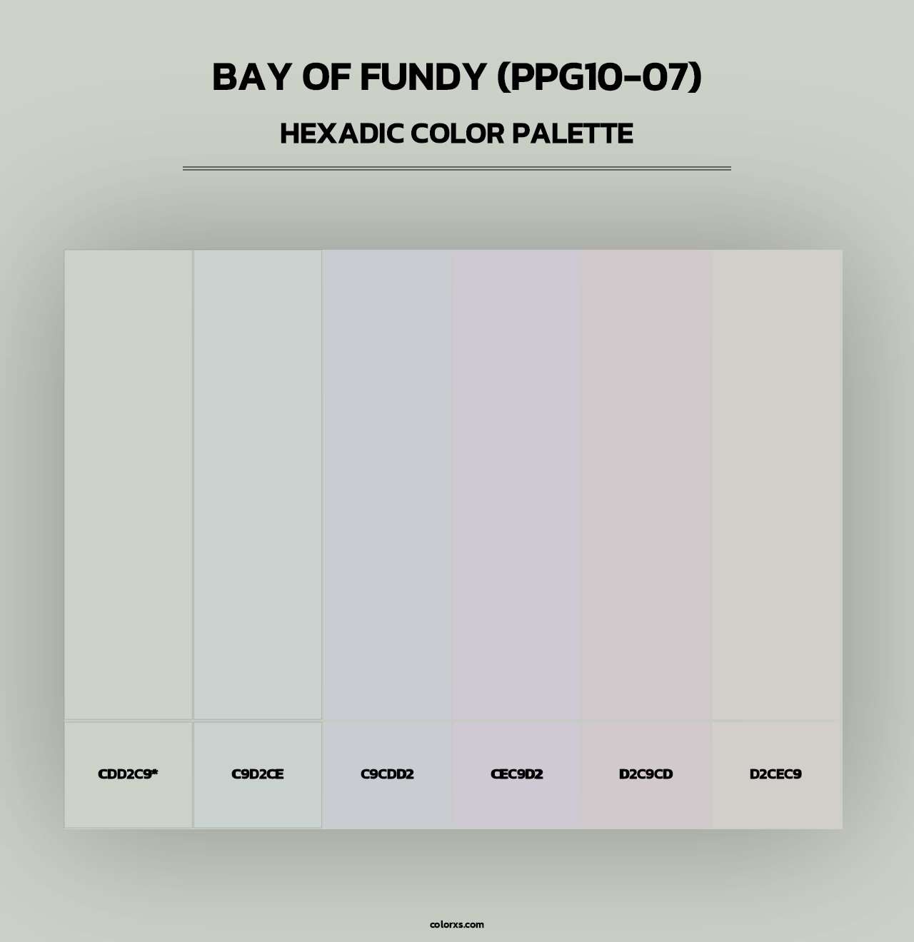 Bay Of Fundy (PPG10-07) - Hexadic Color Palette