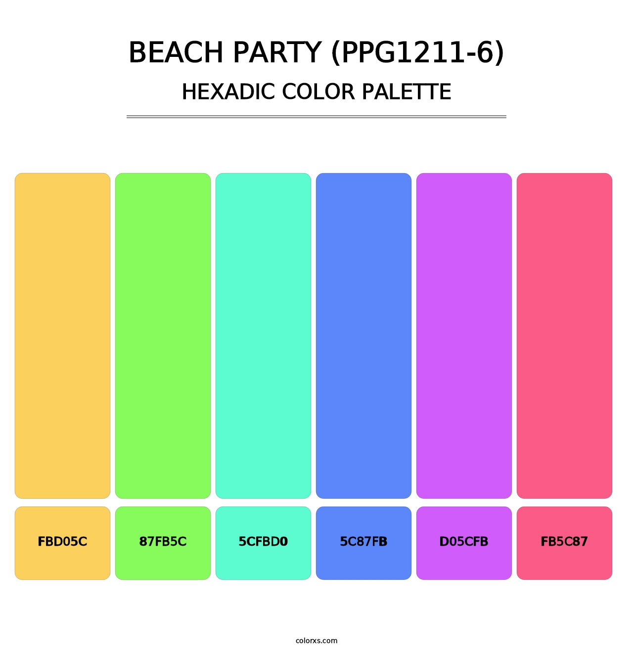 Beach Party (PPG1211-6) - Hexadic Color Palette