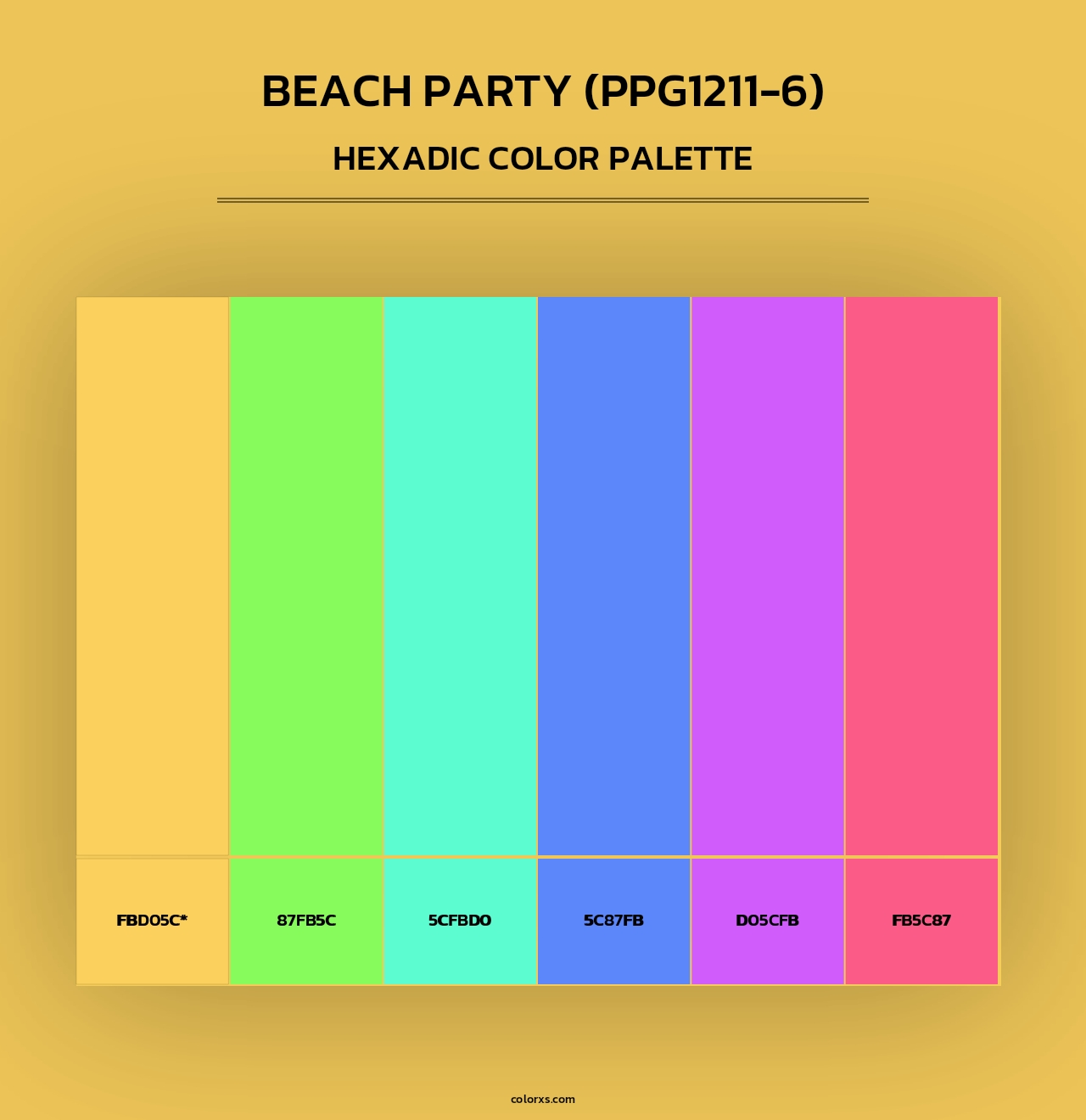 Beach Party (PPG1211-6) - Hexadic Color Palette