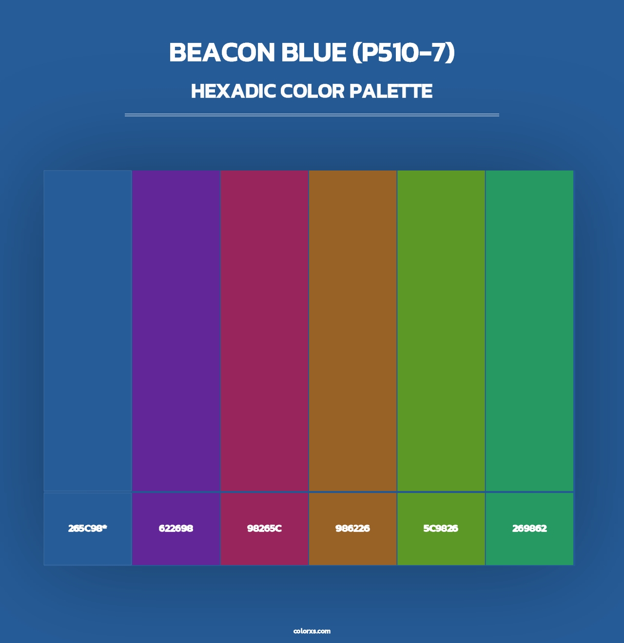 Beacon Blue (P510-7) - Hexadic Color Palette