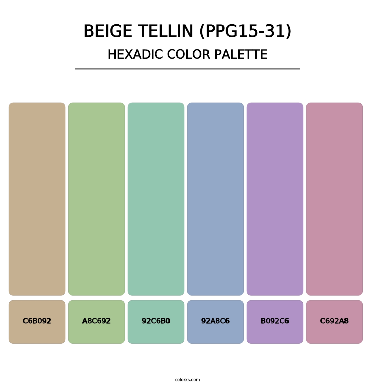 Beige Tellin (PPG15-31) - Hexadic Color Palette