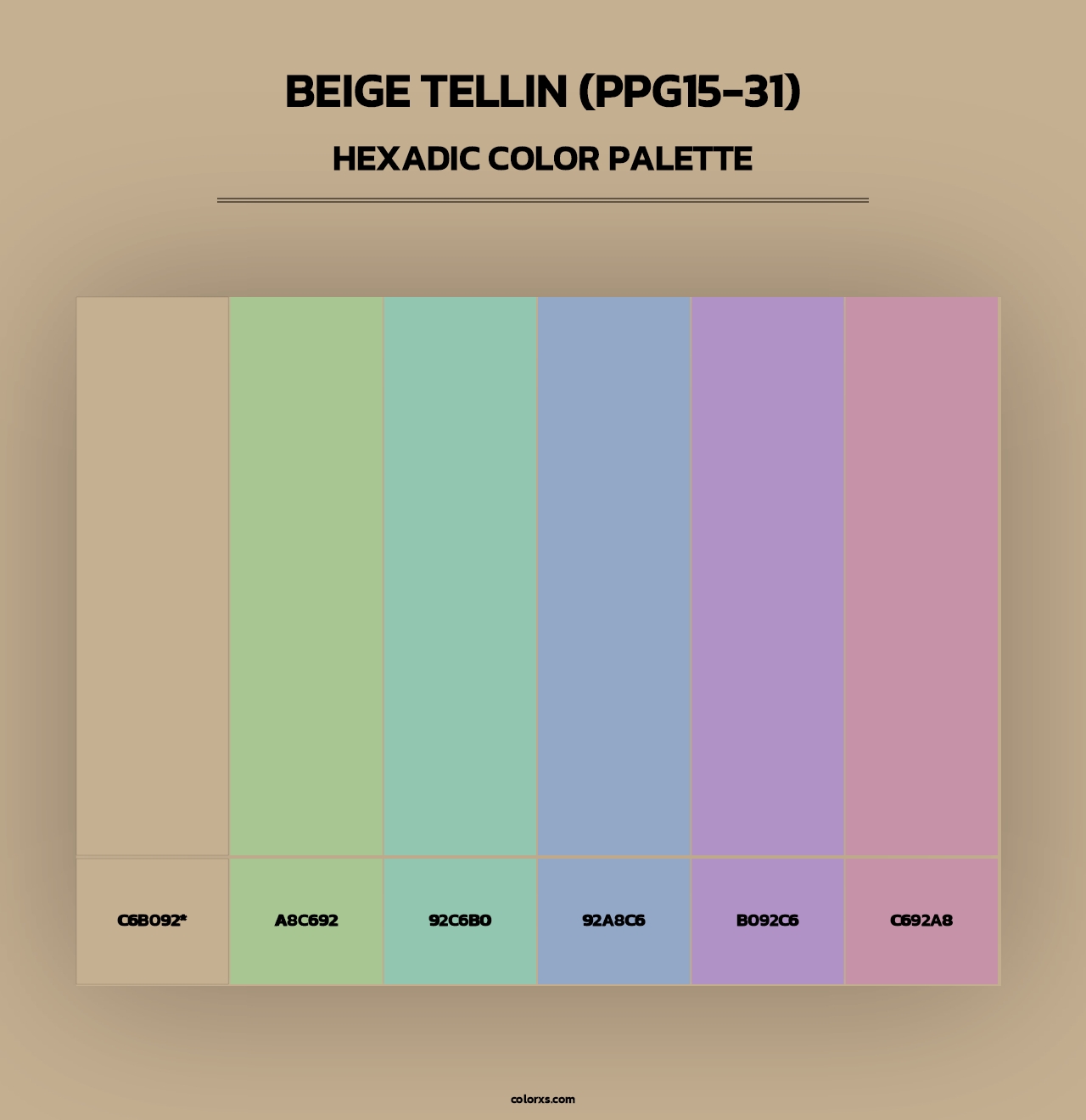 Beige Tellin (PPG15-31) - Hexadic Color Palette