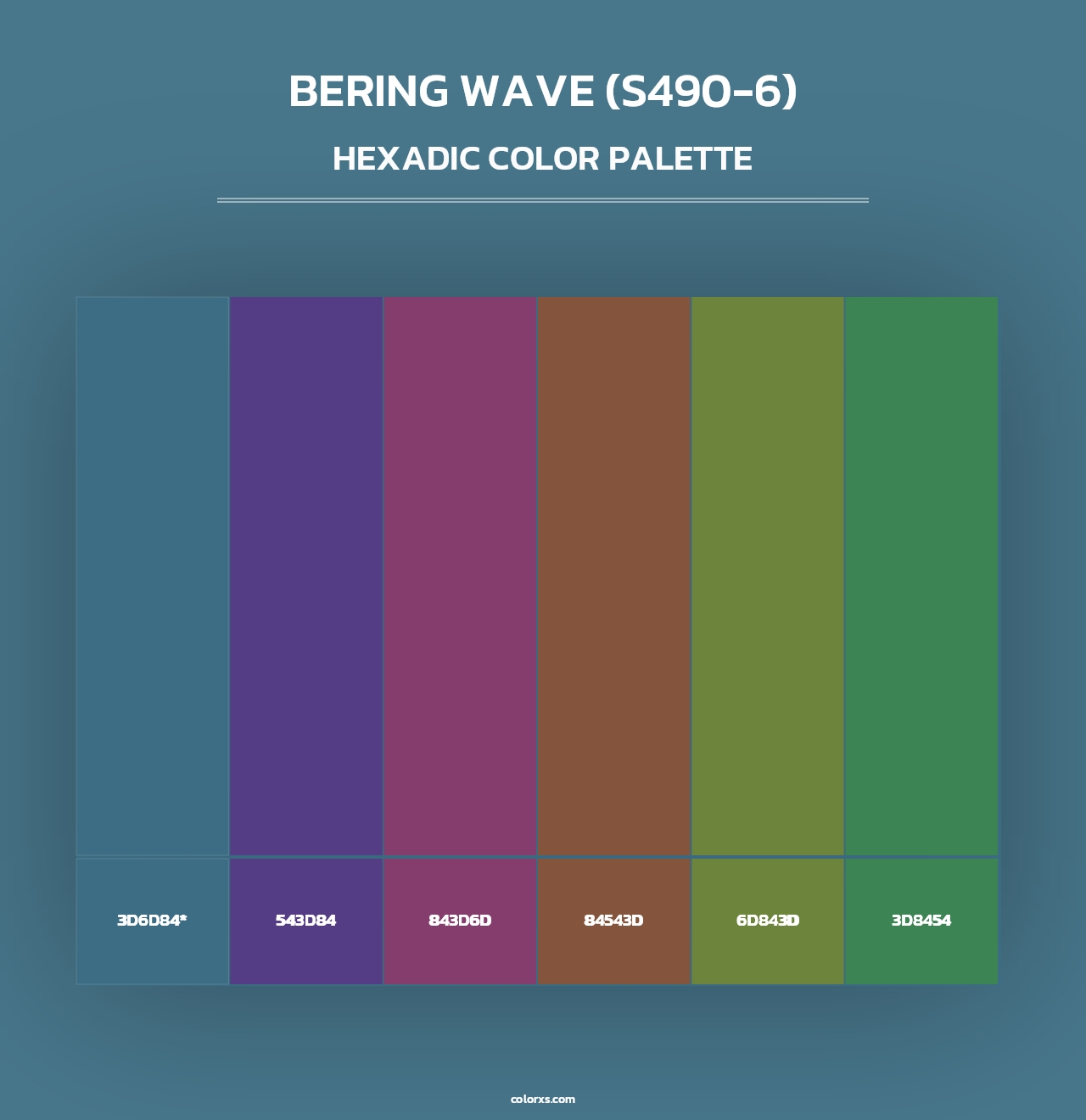 Bering Wave (S490-6) - Hexadic Color Palette