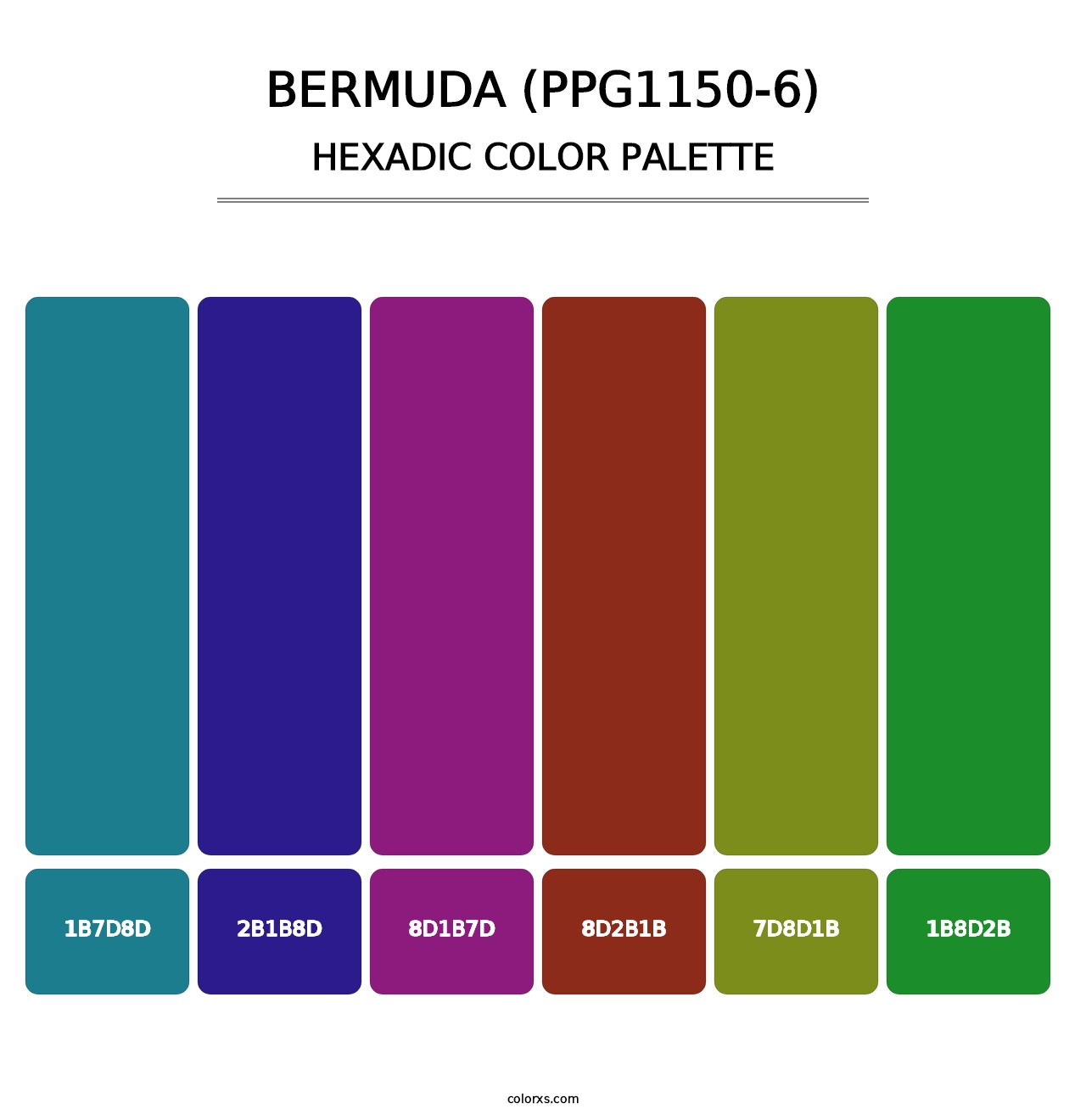 Bermuda (PPG1150-6) - Hexadic Color Palette