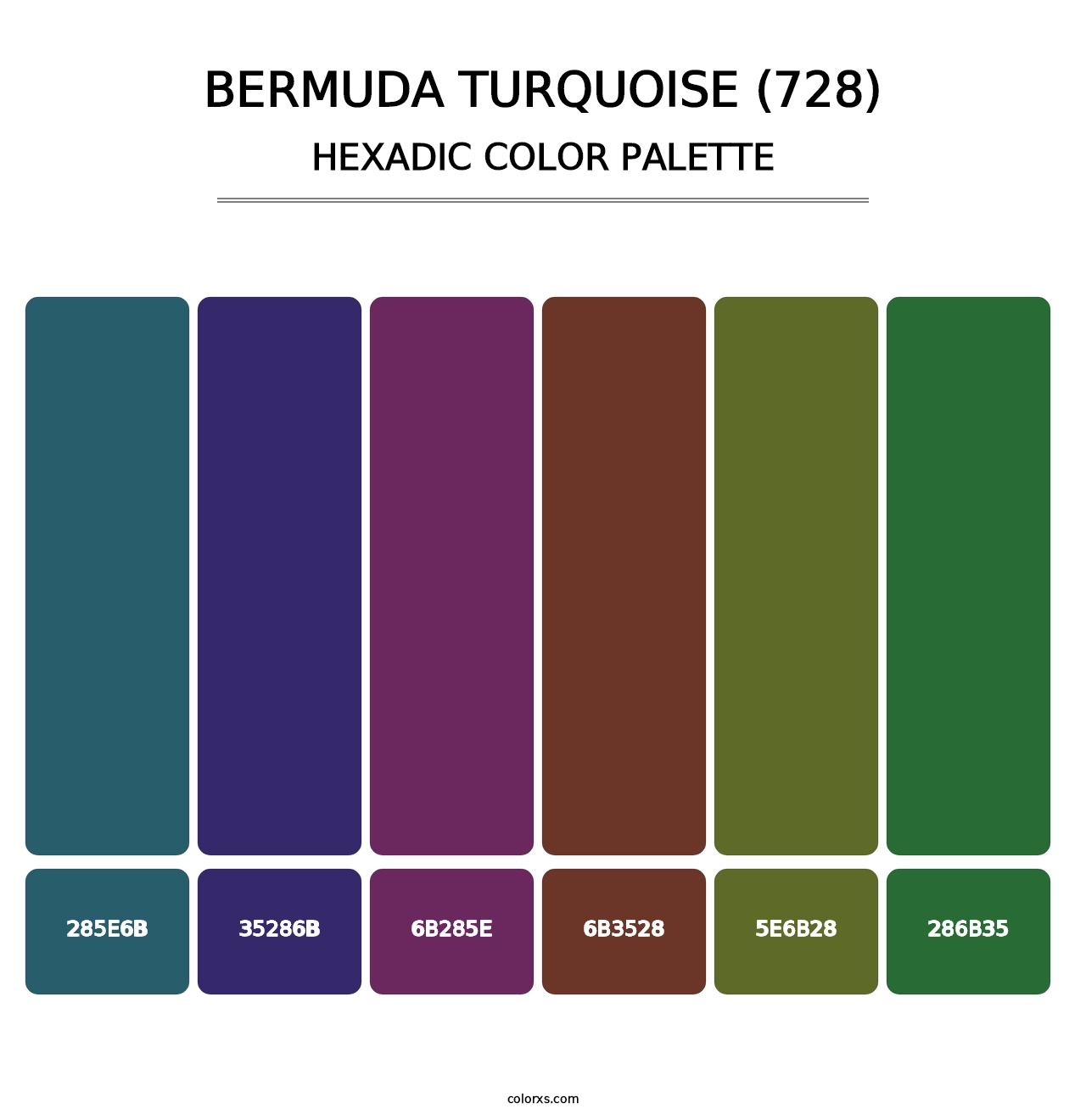 Bermuda Turquoise (728) - Hexadic Color Palette