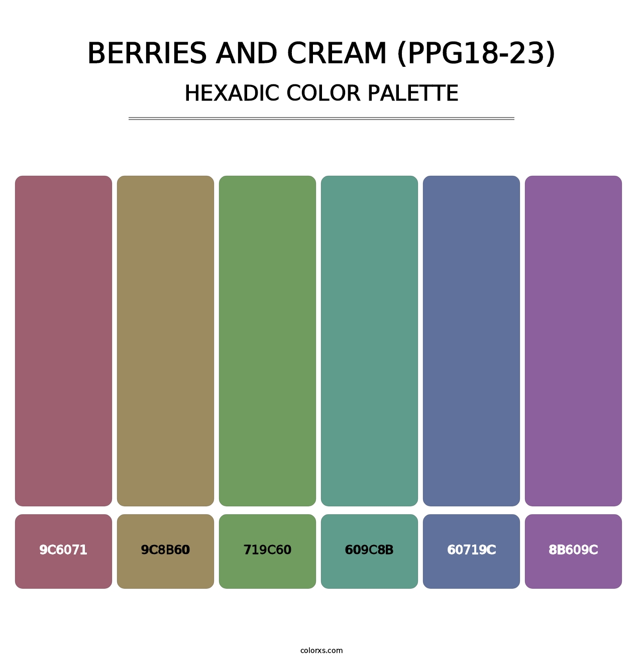 Berries And Cream (PPG18-23) - Hexadic Color Palette