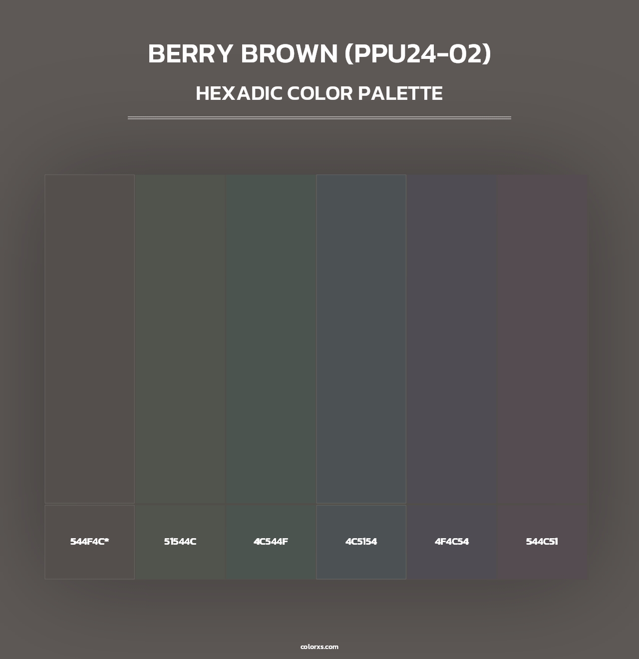 Berry Brown (PPU24-02) - Hexadic Color Palette