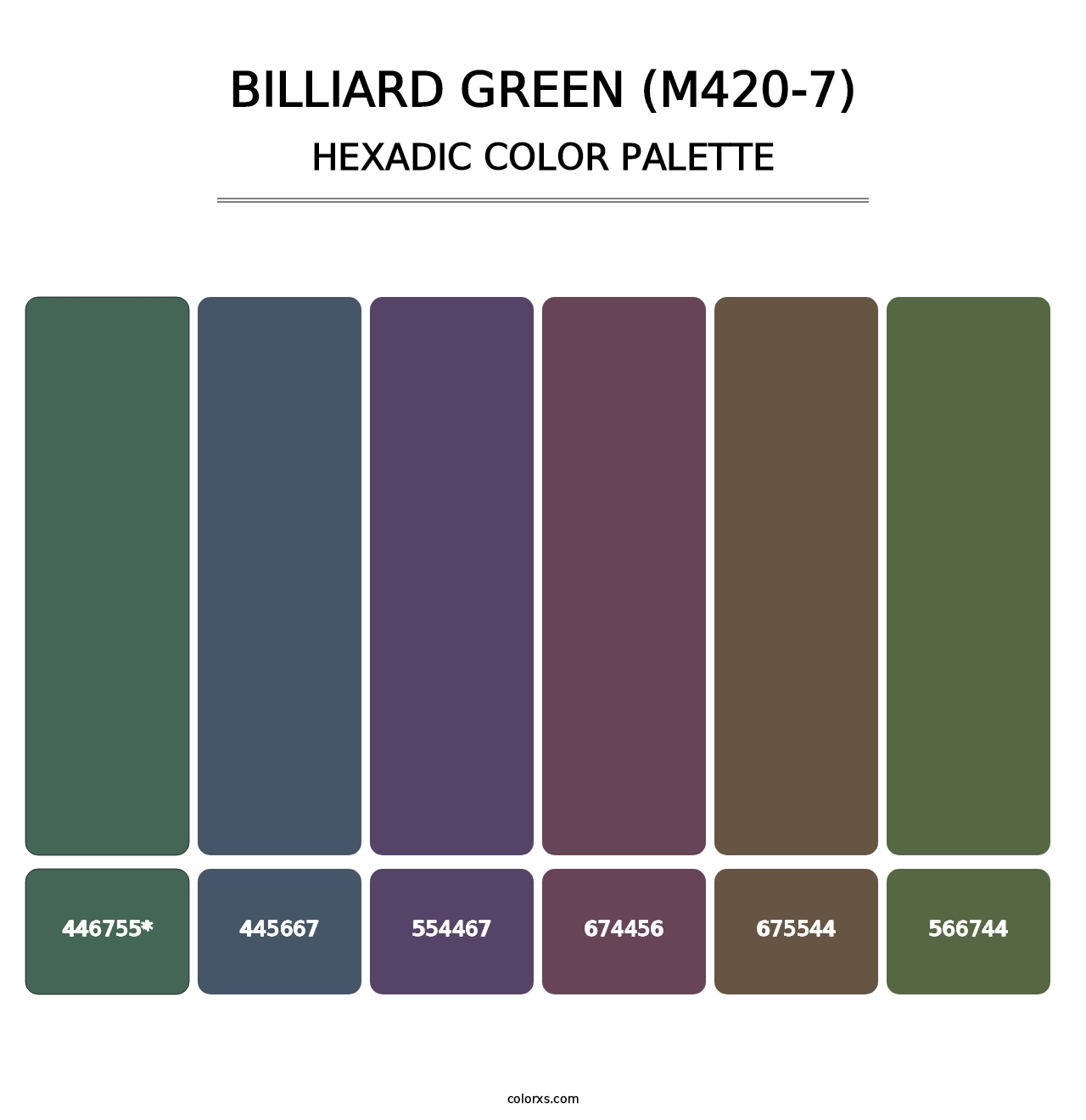Billiard Green (M420-7) - Hexadic Color Palette