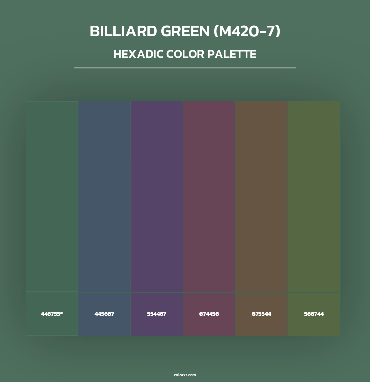 Billiard Green (M420-7) - Hexadic Color Palette