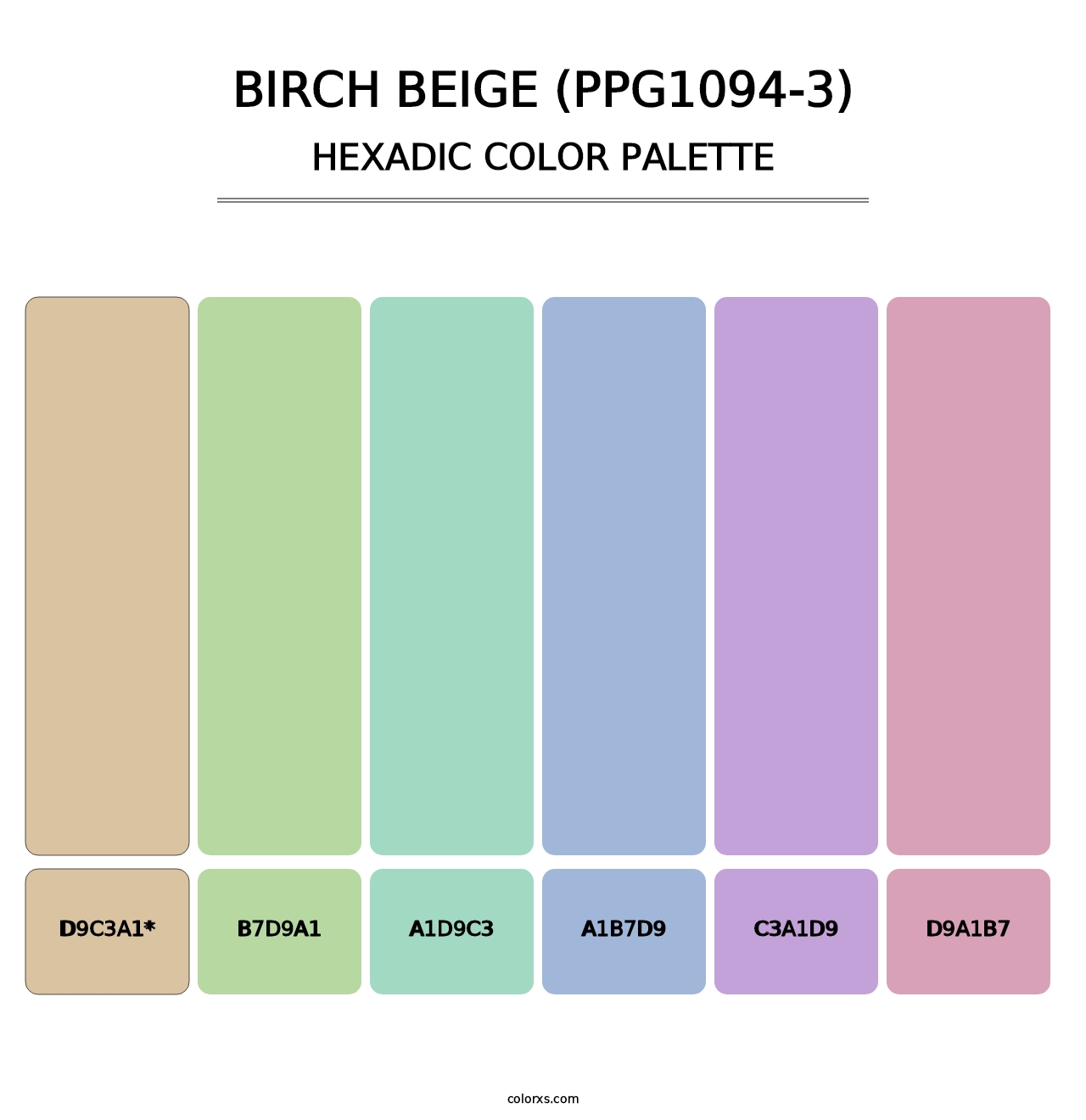 Birch Beige (PPG1094-3) - Hexadic Color Palette