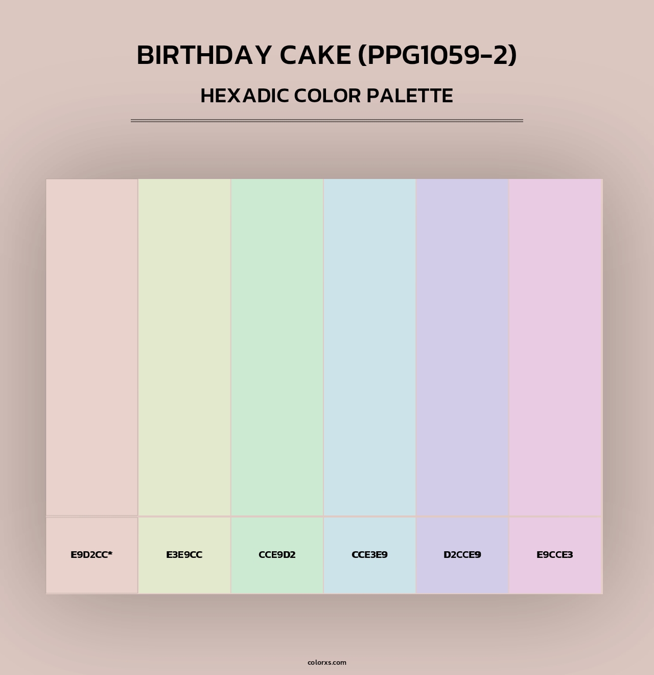 Birthday Cake (PPG1059-2) - Hexadic Color Palette